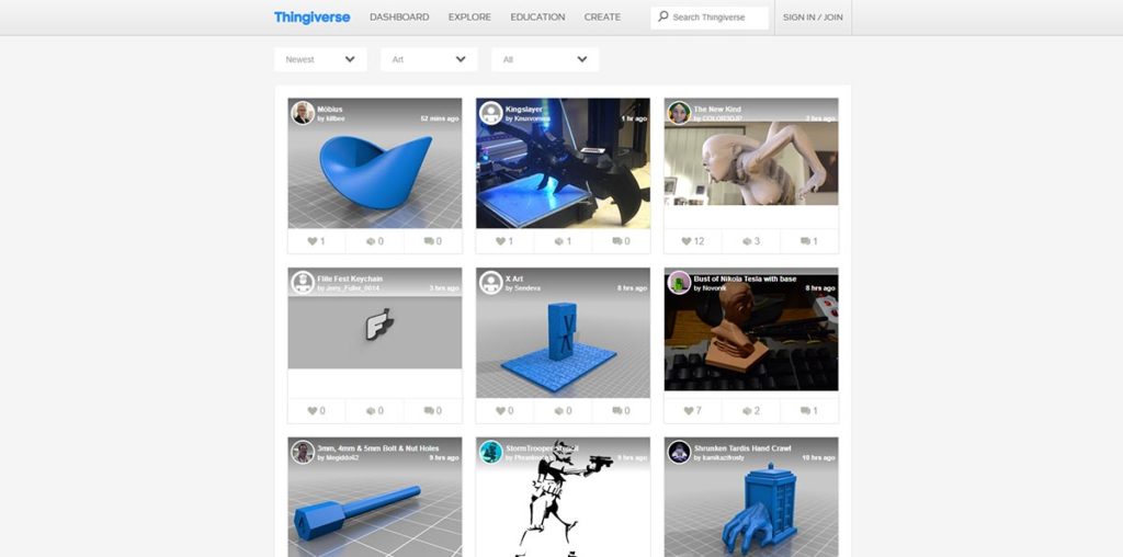 Thingiverse: piattaforma di condivisione di modelli per la stampa 3d