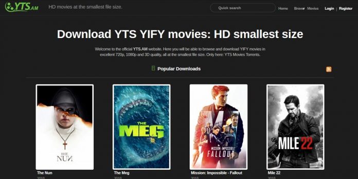 YTS: sito di download di Torrent di film e programmi TV